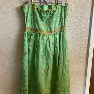 Express lime green and gold dress
